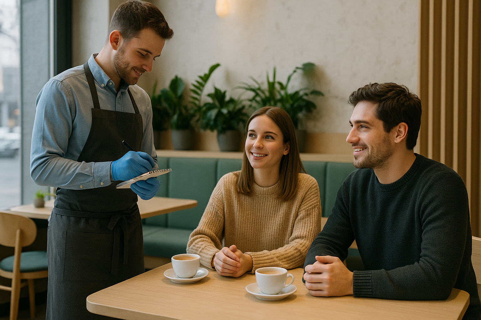 Bild A: Bestellung im Café
